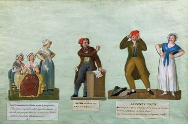 The Jacobin Knitters, a Jacobin and the Red Bonnet